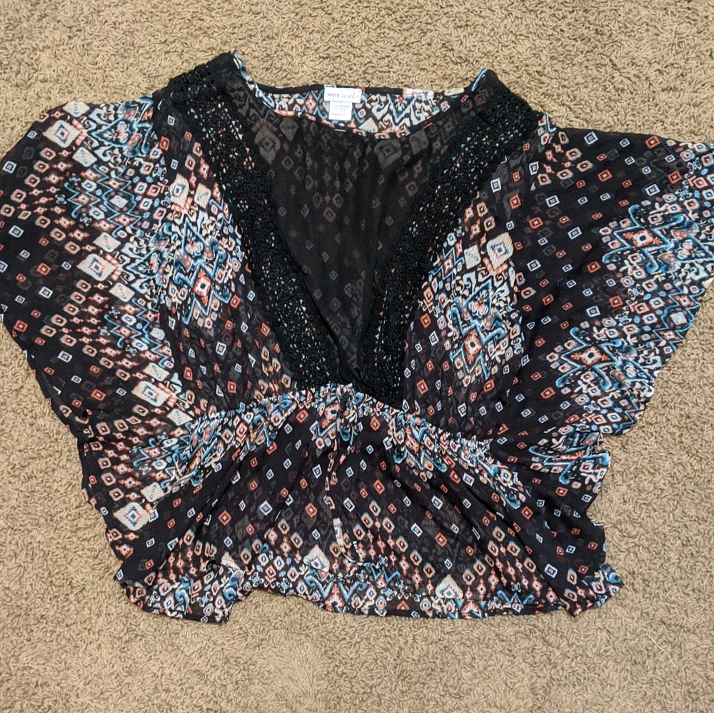 Wet seal sheer top